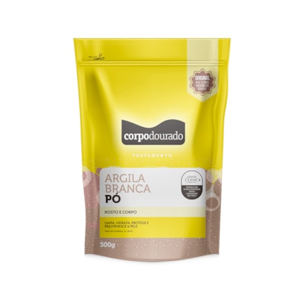 Argila Pó Corpo Dourado Branca 300g