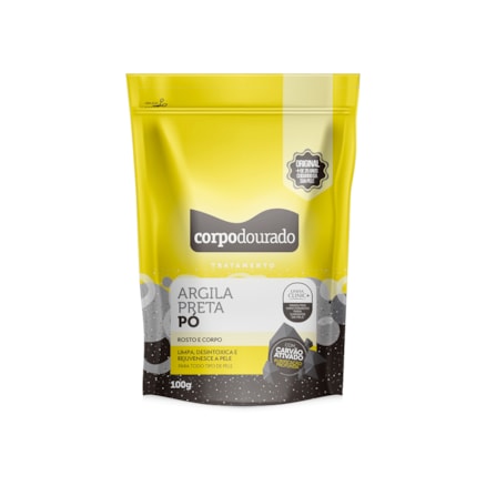 Argila Pó Corpo Dourado Preta 100g