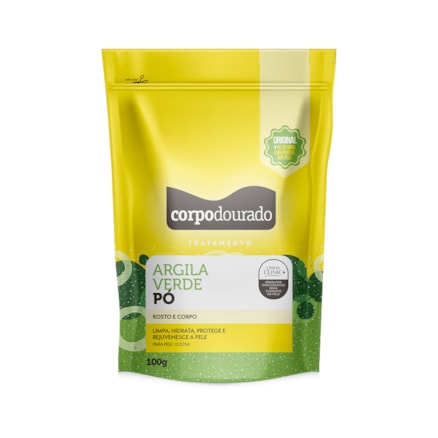 Argila Pó Corpo Dourado Verde 100g