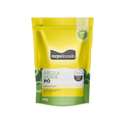 Argila Pó Corpo Dourado Verde 300g