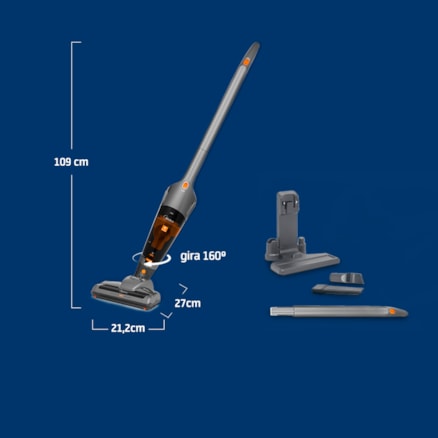 Aspirador De Pó Vertical Midea Agil 2x1 Vsa15 Sem Fio Bivolt