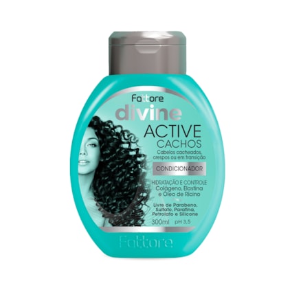 Ativador de Cachos 1Kg + Condicionador Fattore Divine Active Cachos Hidratação Profunda 300ml