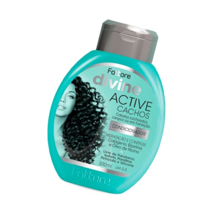 Ativador de Cachos 1Kg + Condicionador Fattore Divine Active Cachos Hidratação Profunda 300ml