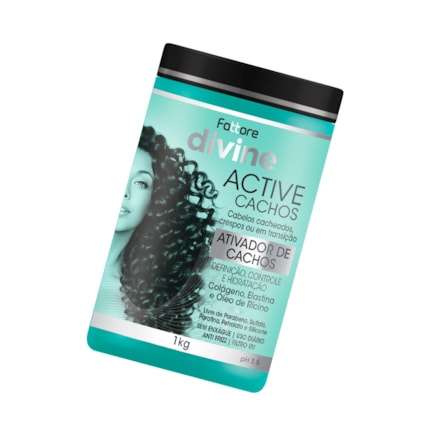 Ativador de Cachos 1Kg + Condicionador Fattore Divine Active Cachos Hidratação Profunda 300ml