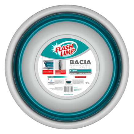 Bacia Retrátil Flashlimp Silicone Verde Esmeralda 8l