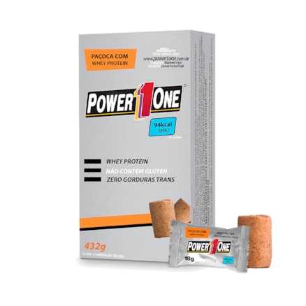 Barrinha Power 1 One Paçoca Com Whey Protein 24 Un 18g