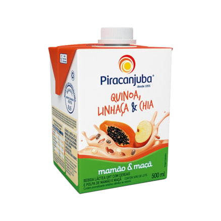 Bebida Láctea Piracanjuba Quinoa Mamão Maçã E Cereais 500ml