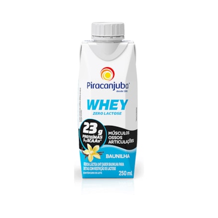 Bebida Láctea Piracanjuba Whey 0 Lactose Baunilha 250ml