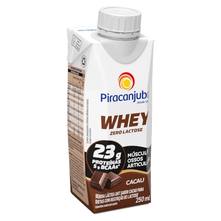 Bebida Láctea Piracanjuba Whey 0 Lactose Cacau 250ml