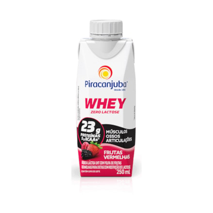 Bebida Láctea Piracanjuba Whey No Lac Frutas Vermelhas 250ml