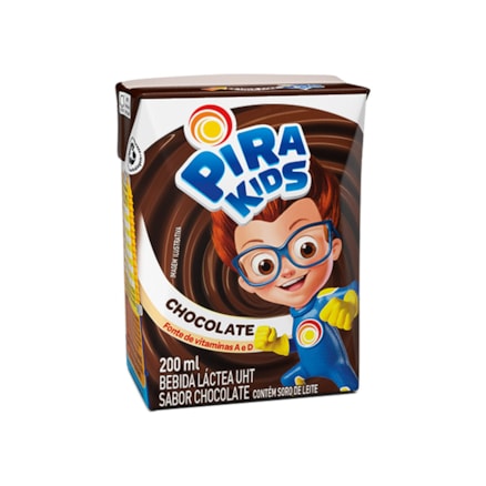 Bebida Láctea Pirakids Chocolate Fonte De Vitaminas 200ml