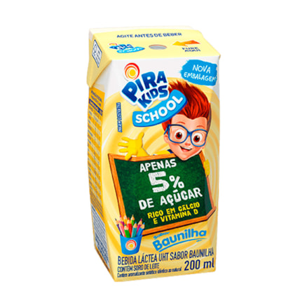 Bebida Láctea Pirakids Láctea School Rico Vitamina D 200ml