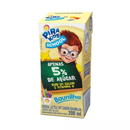 Bebida Láctea Pirakids Láctea School Rico Vitamina D 200ml