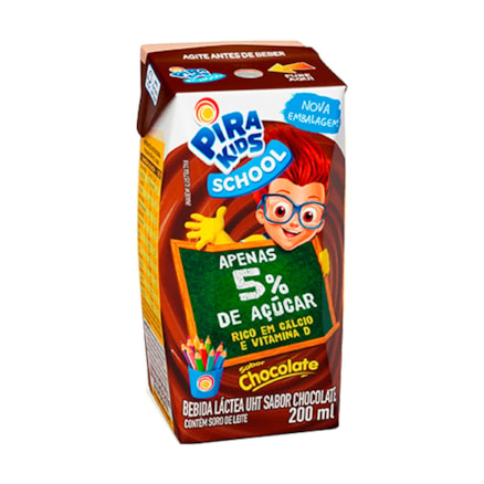 Bebida Láctea Pirakids School Chocolate Fonte Cálcio 200ml