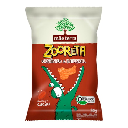 Biscoito Integral Cacau Mãe Terra Zooreta Orgânico 20g