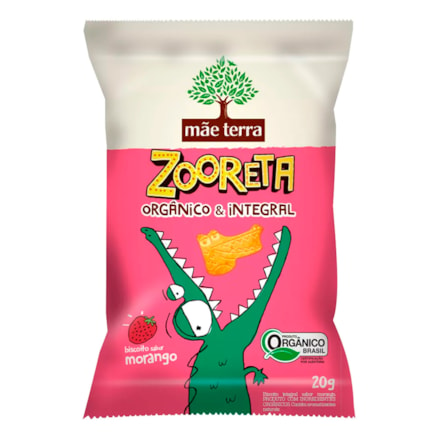 Biscoito Integral Morango Mãe Terra Zooreta Orgânico 20g