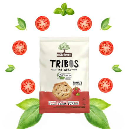 Biscoito Integral Tomate Manjericão Mãe Terra Tribo Und 25g