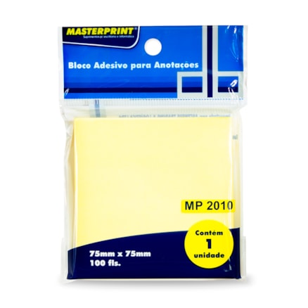 Bloco Adesivo Amarelo Masterprint Anotações 100 Folhas