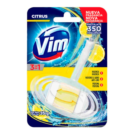 Bloco Sanitário Perfumado Vim Sanitário 3 Em 1 Citrus 35g