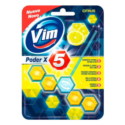 Bloco Sanitário Perfumado Vim Sanitário Poder 5x Citrus 55g