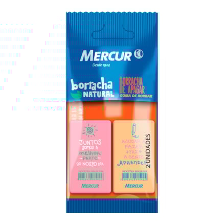 Borracha Natural Retangular Mercur Color Com 2 Und