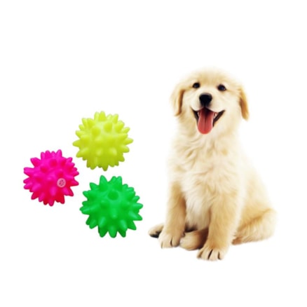 Brinquedo Mordedor Bolinha Bola Cravo Pet Cachorro Mordedor Antistress Apito Sortido