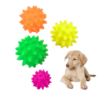 Brinquedo Mordedor Bolinha Bola Cravo Pet Cachorro Mordedor Antistress Apito Sortido