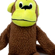 Brinquedo Mordedor Pet Cão Cachorro Gato Macaco Pelúcia Grande Com Som Apito 46 Cm