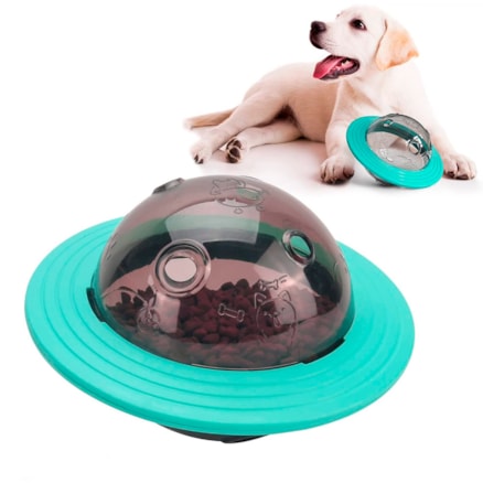 Brinquedo Pet Interativo Disco Bola Ufo Dispensa Solta Petisco Ração Cães Gatos