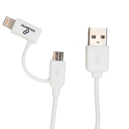 Cabo 2 Em 1 Premium Lightning + Micro Usb Para Apple Mfi Gol