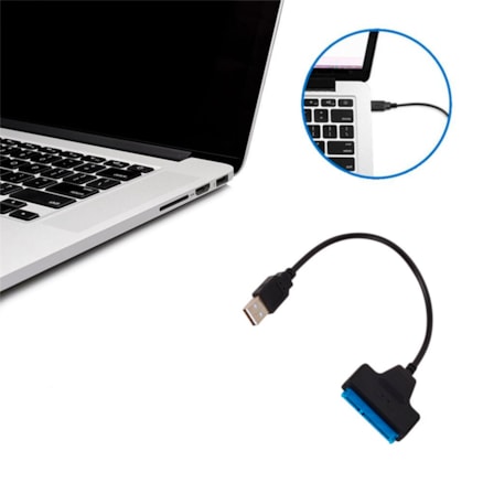 Cabo Adaptador Conversor USB 3.0 SATA SSD e HD 2.5 Notebook Computador 22 Pinos