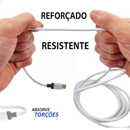 Cabo Carregador Dados Turbo Tipo C Carga Rápida 3.1a 2m Reforçado Resistente