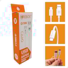 Cabo Carregador e Dados Rápido USB e Tipo C 3.1A Turbo Reforçado 2 Metros