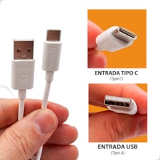 Cabo Carregador e Dados Rápido USB e Tipo C 3.1A Turbo Reforçado 2 Metros