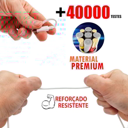 Cabo Carregador e Dados Rápido USB e Tipo C 3.1A Turbo Reforçado 2 Metros