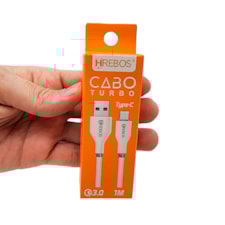 Cabo Carregador Turbo USB e Tipo C Carregamento Rápido e Dados Celular 1m 3.1a