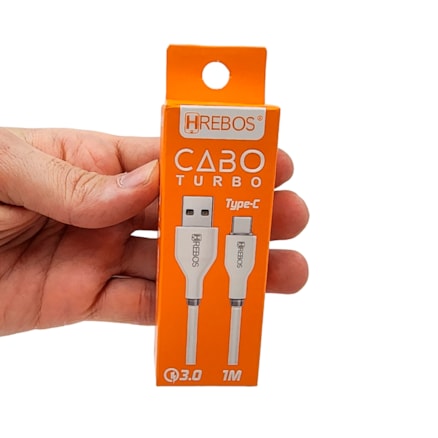 Cabo Carregador Turbo USB e Tipo C Carregamento Rápido e Dados Celular 1m 3.1a