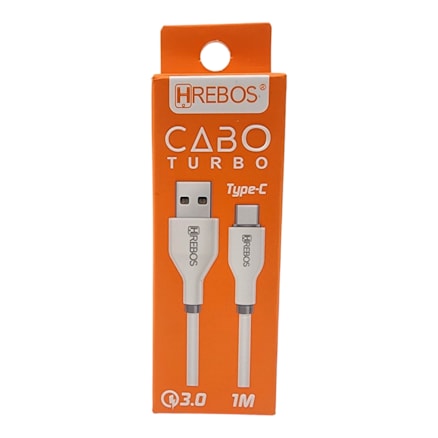 Cabo Carregador Turbo USB e Tipo C Carregamento Rápido e Dados Celular 1m 3.1a