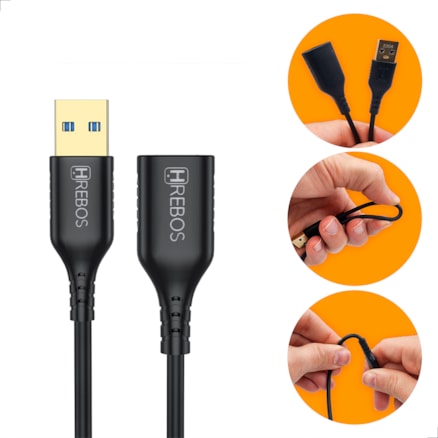 Cabo Extensor Adaptador Usb 3 metros Reforçado Macho Fêmea 3.0 Extensão Turbo