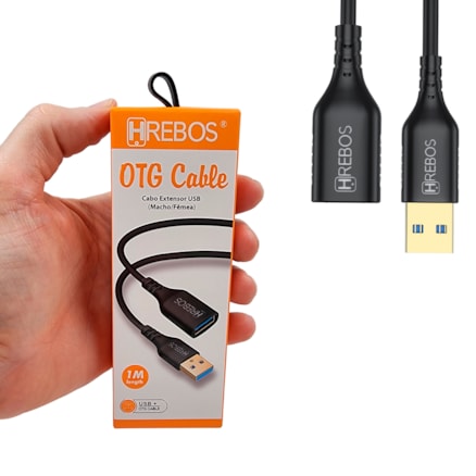 Cabo Extensor Usb 3.0 Otg Macho Fêmea Adaptador Extensão 1 metro Turbo Reforçado