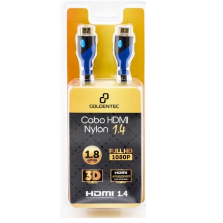 Cabo Hdmi 1.4 Nylon Goldentec - 1.8 Metros (Hdmizgh-19)