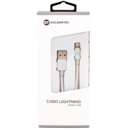 Cabo Lightning Usb Nylon Goldentec Mfi Silver - 1.2 Metros