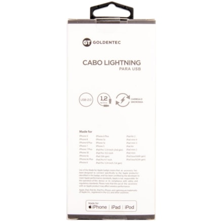 Cabo Lightning Usb Nylon Goldentec Mfi Space Gray - 1.2 Metr