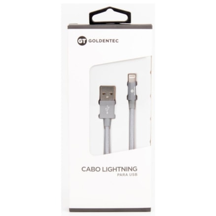 Cabo Lightning Usb Nylon Goldentec Mfi Space Gray - 2 Metros