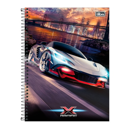 Caderno Tilibra Capa Dura X-racing 4 Und 12 Matérias