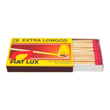 Caixa De Fósforo Fiat Lux Extra Longo 50 Und