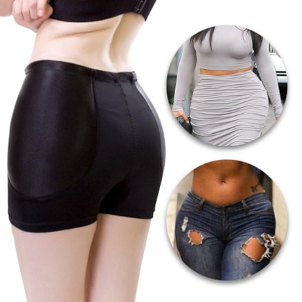 Calcinha Short Aumenta Quadril Preta Bm010p Bm