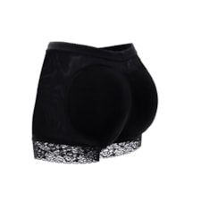 Calcinha Short Levanta Bumbum Acabamento Renda Preto Bm