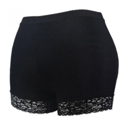 Calcinha Short Levanta Bumbum Acabamento Renda Preto Bm