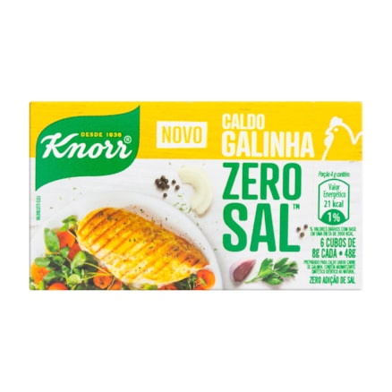 Caldo Knorr 10 Caixas Com 6 Cubos Galinha Zero Sal 48g